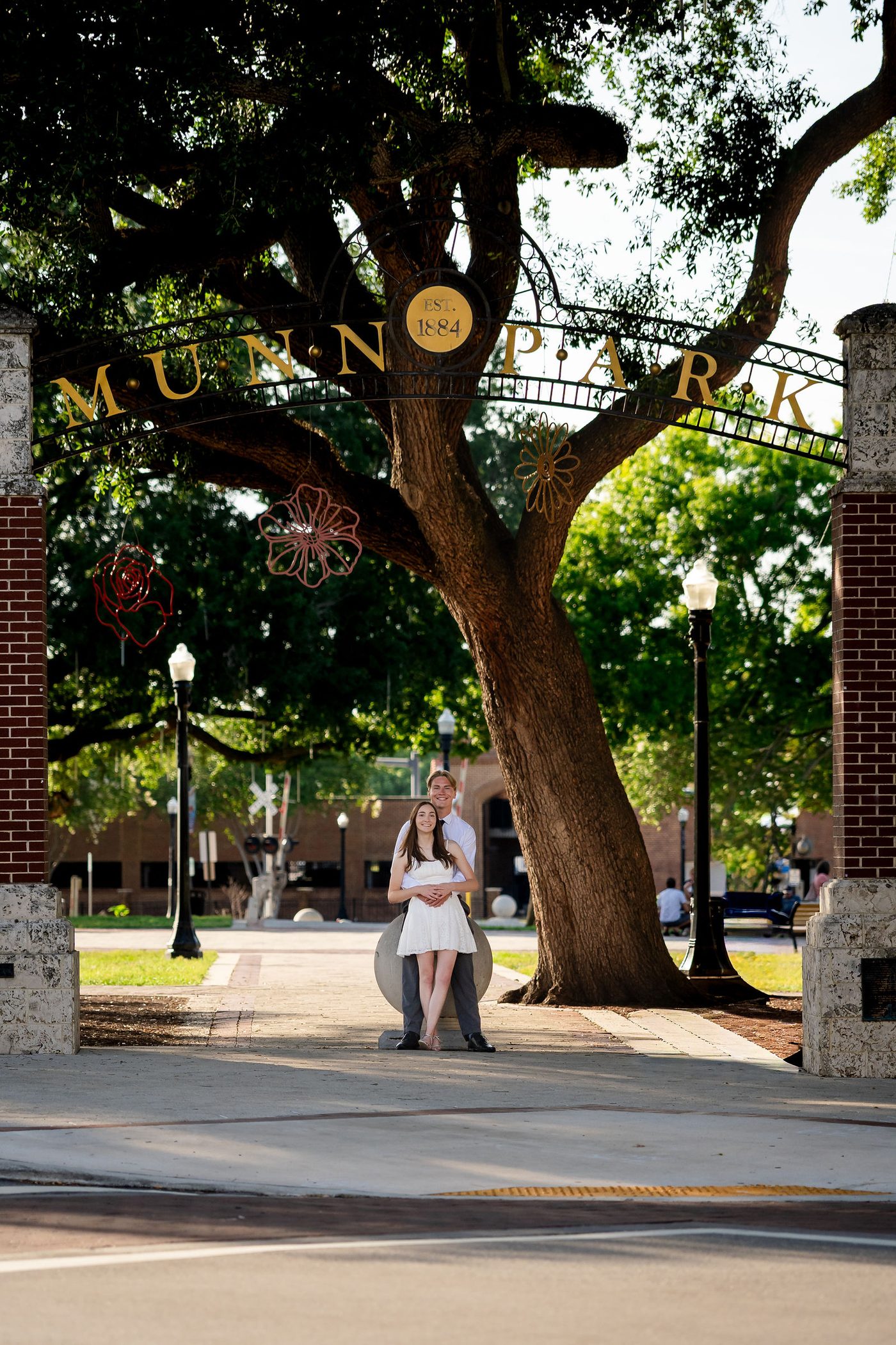 Jordan and Reid graduation portrait at Munn Park