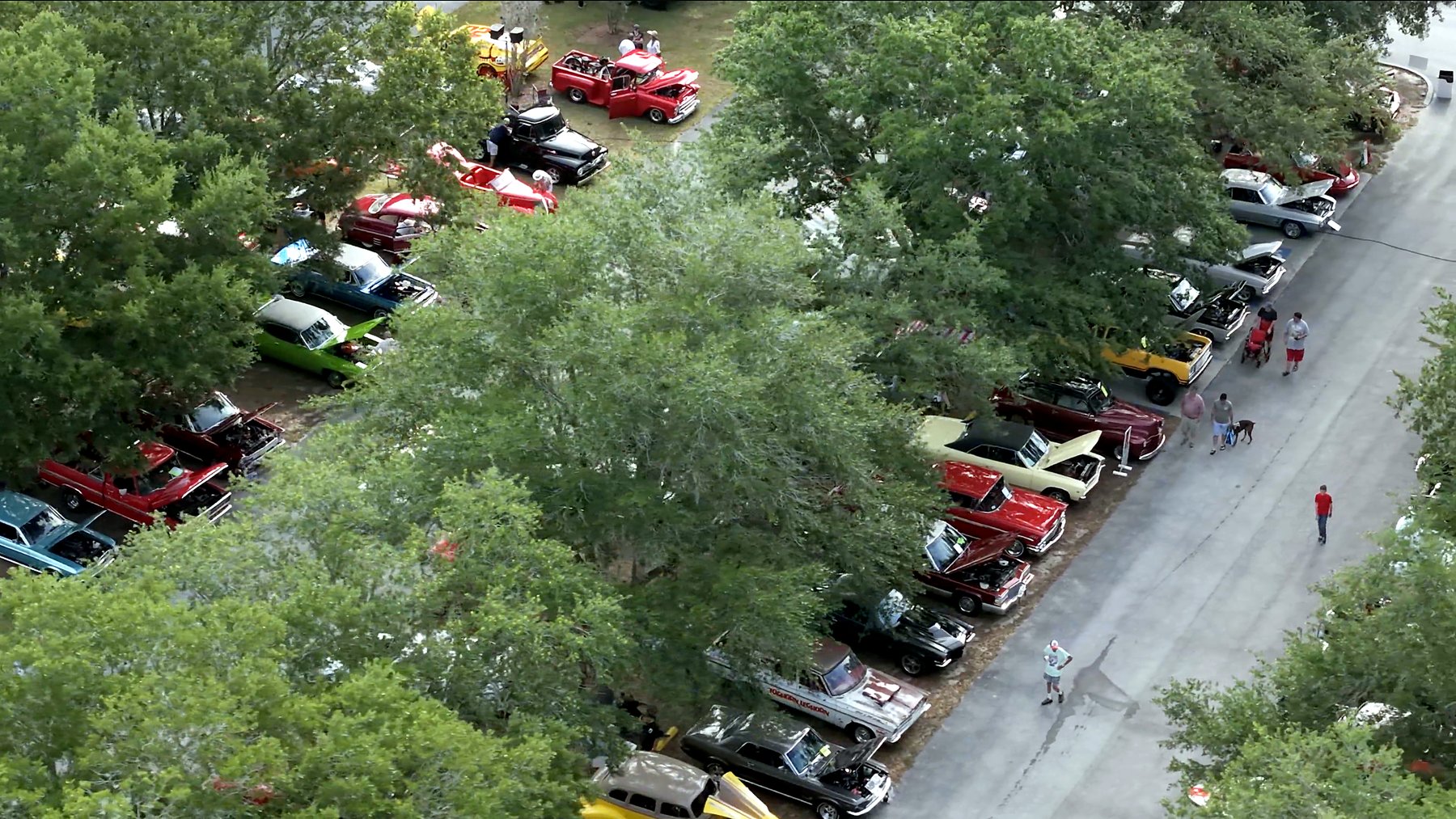 Aerial drone photo of the Bay Life Car Show